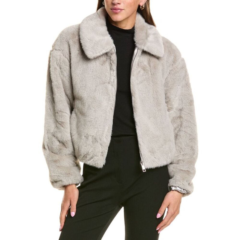 Cece Womens  Zip Front Short Blouson Jacket, Beige